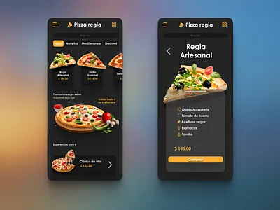 Pizza Regia App app branding graphic design ui