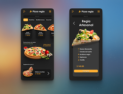 Pizza Regia App app branding graphic design ui
