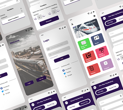 Train Ticket Booking App app design illustration interface ui ux
