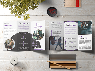 Tri-fold Brochure Design for GYM branding design graphic design illustration marketing flyer marketing materials trifold brochure trifold brochure design trifold flyer trifold flyer design typography vector