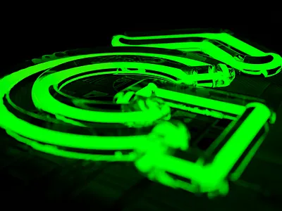 Neon and circuits 3d animation graphic design