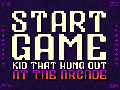 Start Game arcade branding design display font game graphic design interface inumocca lettering logo pixel pixel font typeface typography vintage
