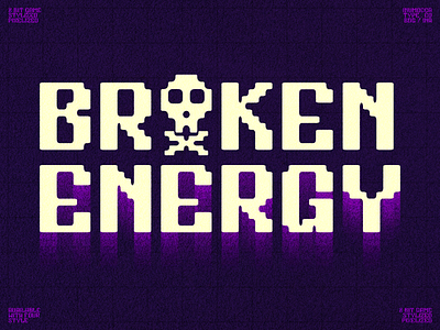 Broken Energy branding design display font graphic design inumocca lettering logo pixel poster sticker typeface typography vintage