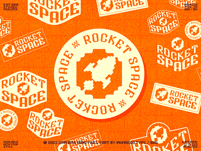 Rocket Space badges branding design font graphic design inumocca lettering logo logos pixel poster rocket space sticker typeface typography vintage vintage badge