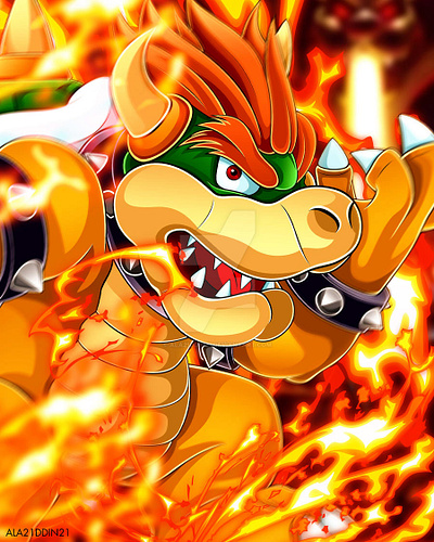 King Koopa anime bowser character illustration manga mario nintendo vector