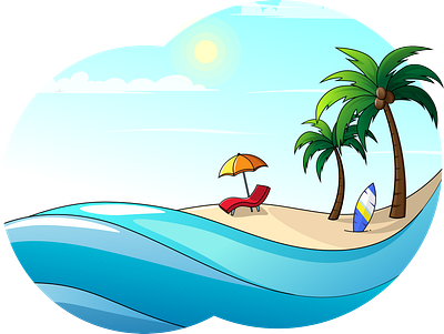 Summer Beach beach colourful graphic design icon illustration minimalistic minimalistic art outdoor summer vector