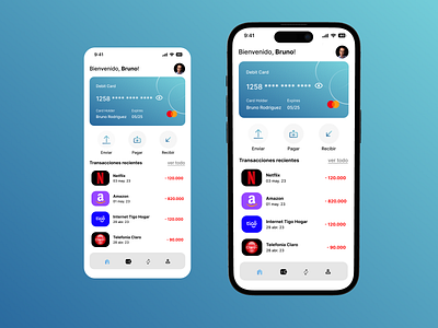 weekly 07 - Home Screen - Bank App Concept app app concept bank bank app concept bankapp branding design illustration logo simple ui uiux ux vector