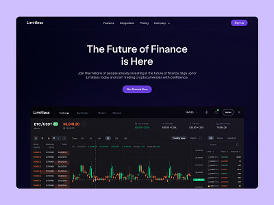 Limitless: The Future of Finance is Here app bitcoin branding crypto design graphic design illustration logo ui user experience userinterface vector