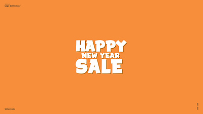 Happy New Year Sale branding design graphic design happy logo minimalist new year orange sale sale event typography