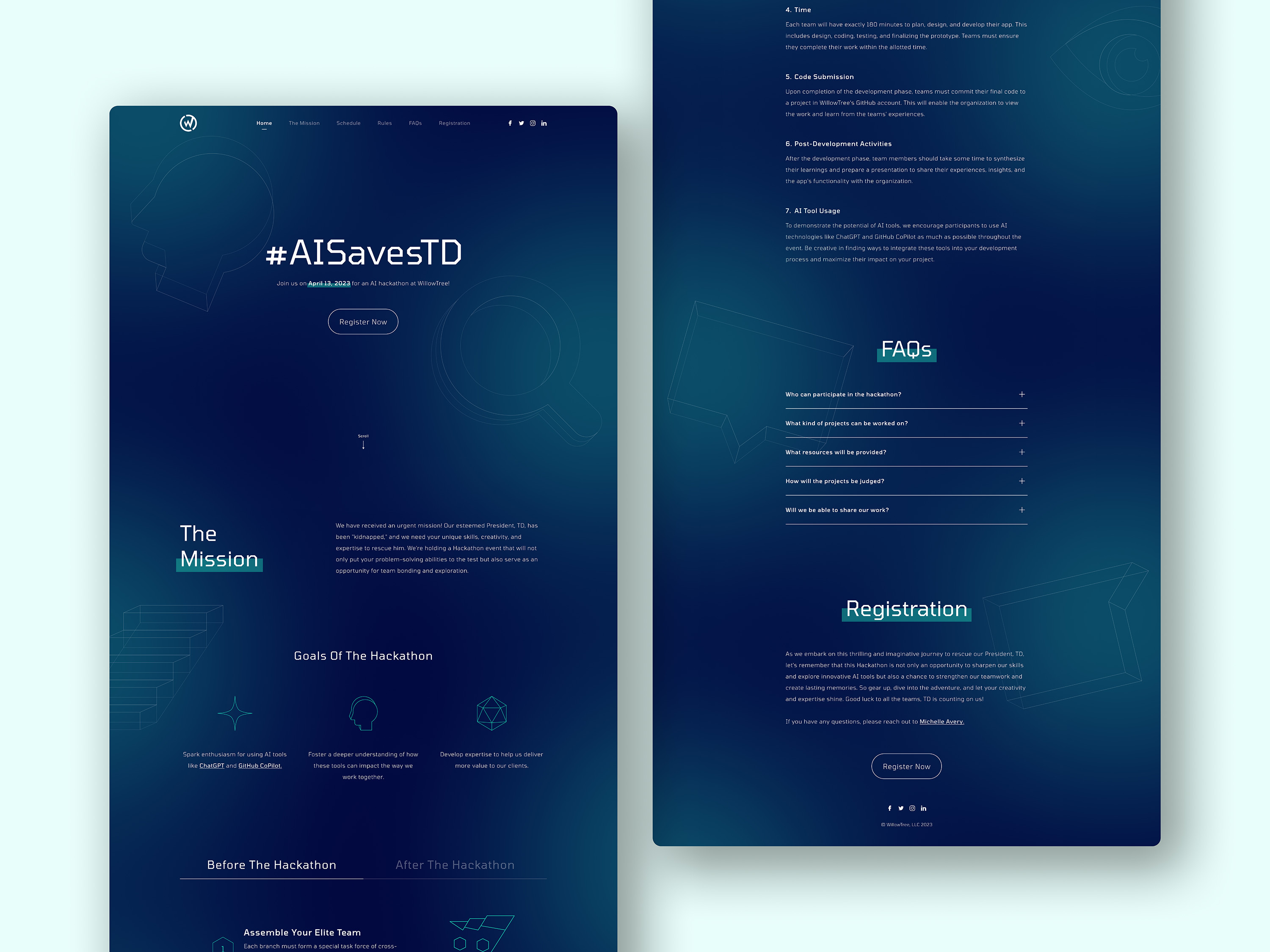 #AISavesTD - AI Hackathon Website ai ai site ai ui ai ux ai website artificial intelligence event event site event website hackathon hackathon site hackathon website site design ui ux web web design web ui web ux website design