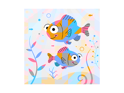 Colorful Fish adobeillustrator art artwork colorful design dribbble fish illustration ocean patterns texture vector
