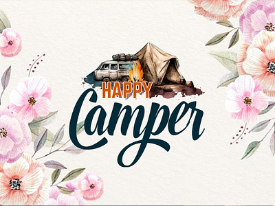 Happy Camper ( Camping T-shirt Design ) adventure shirt campfire t shirt camping graphic tee funny camping t shirt hiking t shirt nature lover tee outdoor enthusiast shirt vintage camping shirt wilderness tee