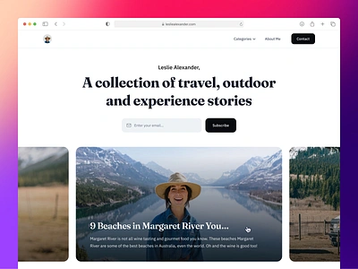 Personal Blog: Travel and Stories article blog blogger clean elegant landingpage minimalist overlay personal playful reading stories travel ui website