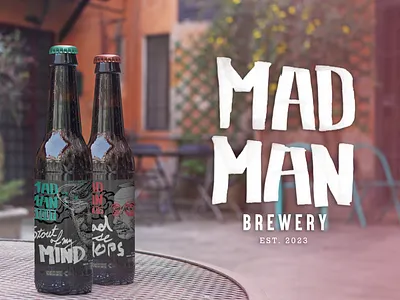 MAD MAN Brewery - Beer Label Design beer branding brewery design graphic design hand drawn illustration label design logo packaging design porter stout typography