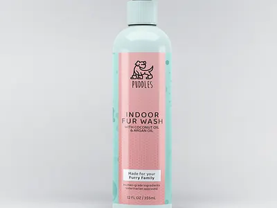 Puddles - Dog Shampoo Package Design branding cosmetic design dog graphic design illustration logo packaging design pet shampoo typography vector