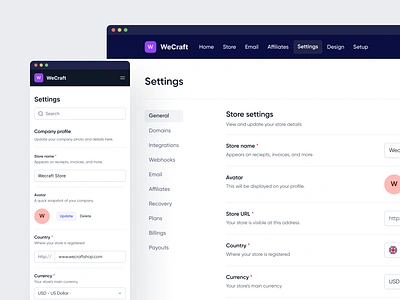 Store General Settings admin clean ui dashboard form forms forms layout general setttings input minimal navigation product design profile saas settings sidenav store settings ui ui design user inferface ux