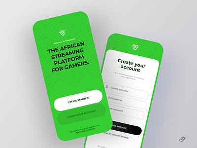 Onboarding screens for African game streaming platform african african gamer african gaming app gaming gaming app login nigerian app onboarding onboarding screens pattern