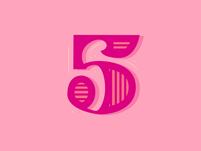 36 Days of Type - 5 36 days of type 5 five illustration lettering numbers typography