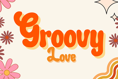 Groovy Love font fonts design handwritten letter retro