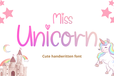 Miss Unicorn design font fonts design handwritten