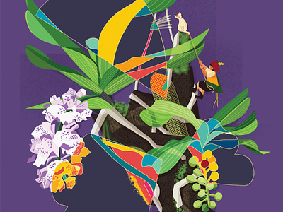 Ngọc điểm đai châu art artwwork botanical cat digital illustration drawing flower foxtail orchids ideation illustration illustrator orchid plant thanh soledas