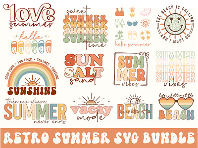 retro summer svg bundle beach love summer retro retro summer summer summer sunset summer vibes sunset vacay mode