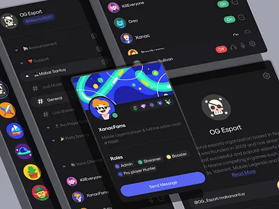 Messenger App Design card chat chat app clean community design discord game graphic design messenger messenger ui modern ui product product design social social media ui web webapp website