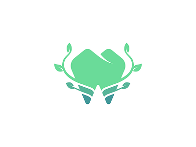 Dental logo dental floral icon implant leaf logo modern mountain vector