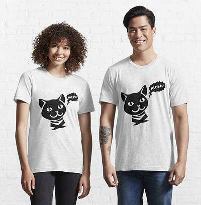 Cat meow T-shirt design for pet lovers 3d animation branding design flyer graphic design illustration logo motion graphics shirts t shirts typography ui ux vector