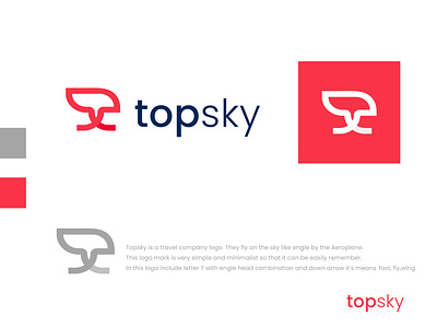 Topsky logo design aeroplane bird brand branding creative logo design engle head icon identity letter t logo logo design logo maker logotype minimalist modern logo popular logo symbol travel logo website logo