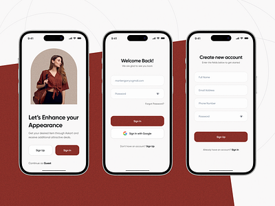 E-Commerce Shopping Store clothing fashion login mobile app design mobile ui register signup splash screen ui uiux ux welcome screen