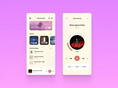 Music Player App animation app branding circular animation design gradient graphic design icons illustration ios logo minimal minimal app motion graphics progress bar ui ux uxdesign vector