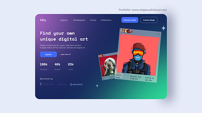 NFT landing page app branding design graphic design illustration landing page ui ux vector