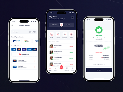 Finance Mobile App app finance minimal mobile app money payment success ui uiux ux