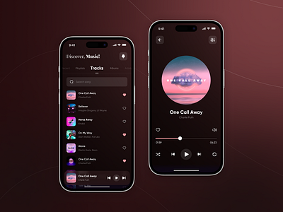 Music Player Mobile App minimal mobile app modern music app music player ui uiux ux video player