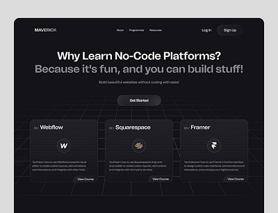 No-Code Courses Website design interface product service startup ui ux web website