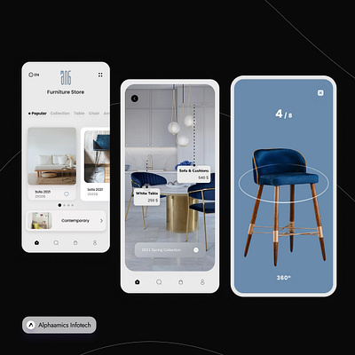 Furniture App Ui app branding design graphic design illustration typography ui ux vector