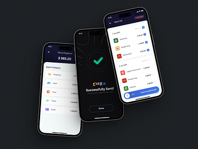Bill Split; A Redefining! bill bill split bill type done expense expense category figma graphic design pooling split bill success swipe swipe to split ui ux