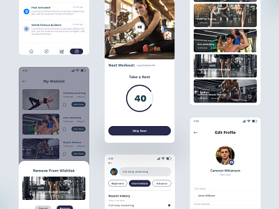 Gym and cardio mobile app 2023 trend branding crossfit design fitness graphic design gym health healthcare illustration landingpage mobile app personal trainer sport training treadmill ui vector wight loss