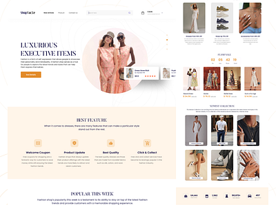 Homepage Website for E-commerce Dress, Shoes and Accessories accessories adobe app apps branding clean design dress ecommerce graphic design homepage illustration landingpage luxury motion graphics shoes shopping ui ux website