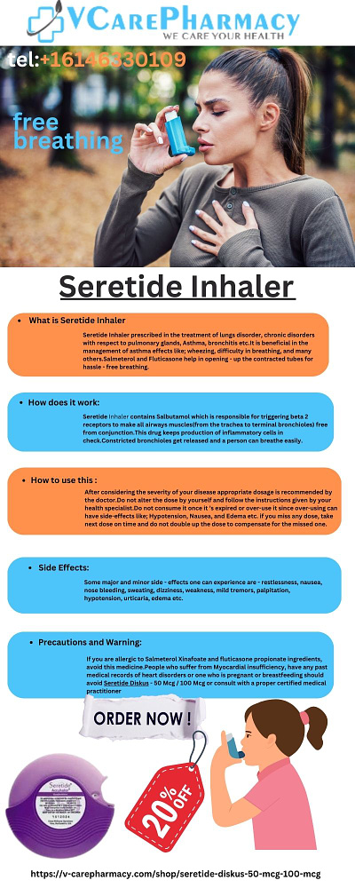 Buy Seretide Inhale Online: Treatment of lungs|Get rid of A asthma healthcare medicine seretide inhaler v-carepharmacy