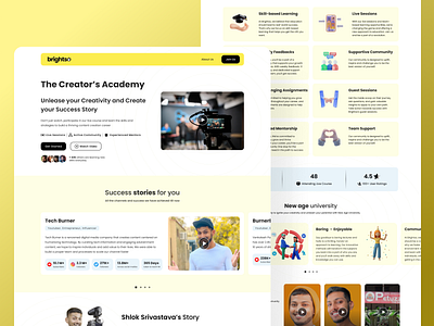 Landing Page for Internet Creators branding design e learning edtech freelance graphic design internet creators landing page product design ui uiux