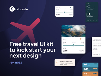 Free Travel UI Kit cards components design figma figma community free glucode journey travel ui ui kit