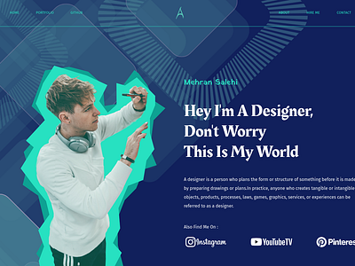 Designer Portfolio Hero Section branding design homepage ui ux webiox website