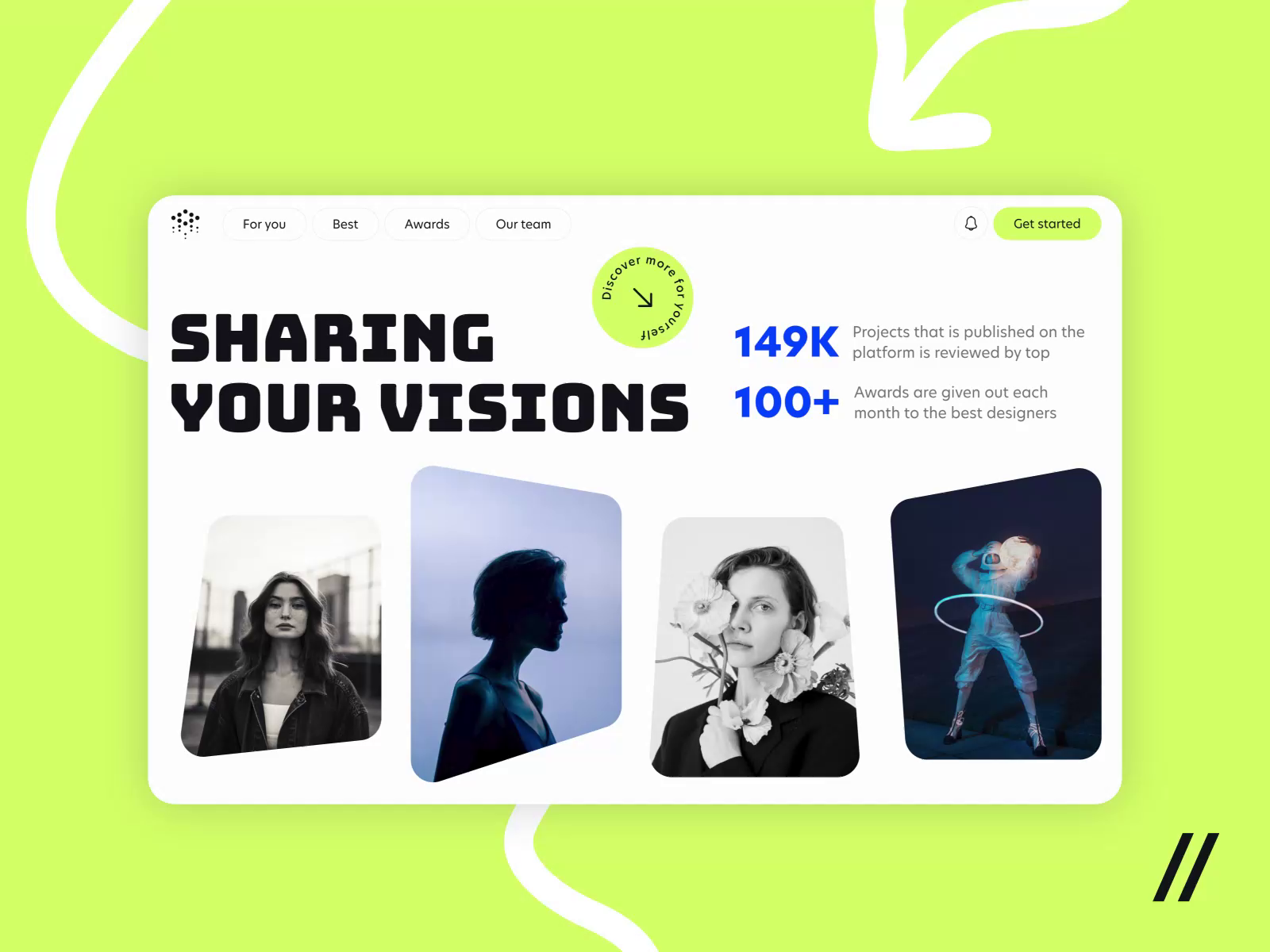 Example of Website UI Concept 3 Screens