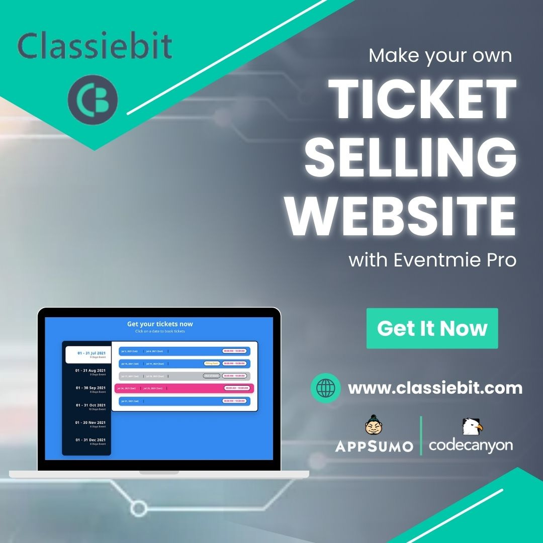 Ticket Selling sites by classiebit on Dribbble
