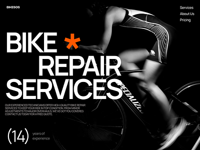 Web Design(UX+UI) for BikeSOS Bike Repair Services bicycle bike bike repair bike ride bike service black black and white clean cycling cyclist dailyui dark design landing page repair ride ui ux webdesign website