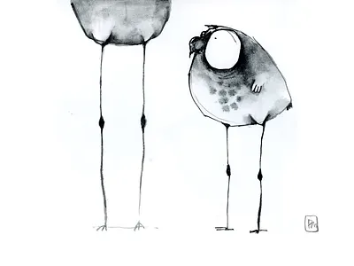 love🖤 art bigeyes bird black blackwhite character characterdesign cute digital art digital illustration eyes illustration love watercolor