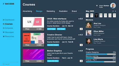 Online Course Portal design graphic design ui ux