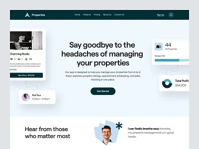 Real Estate Management Service design interface product service startup ui ux web website